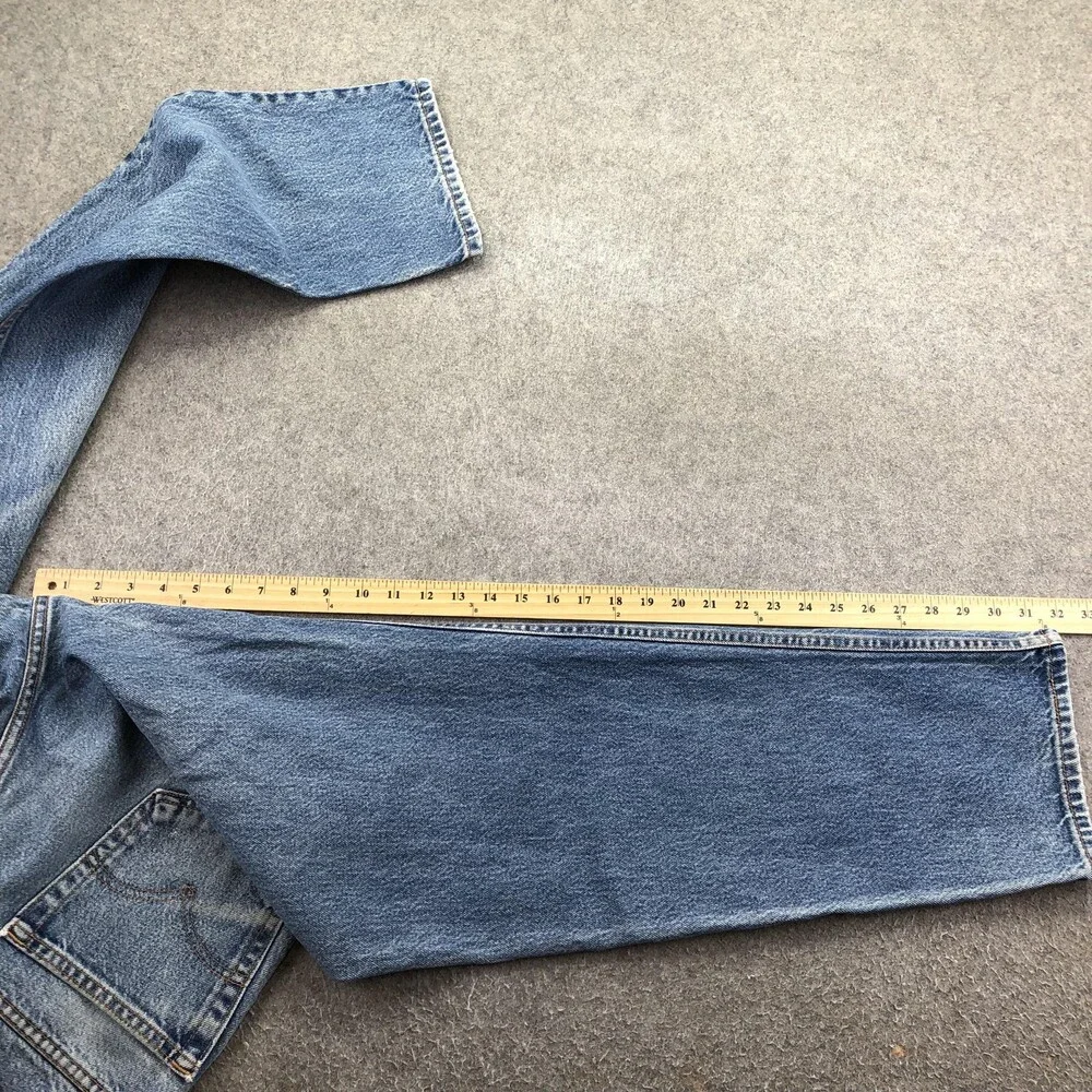Levis 550 Jeans Mens 34x32 Blue Stone Wash Relaxed Tapered Denim Distressed